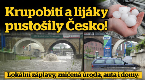 Lijáky a krupobití pustoší Česko!