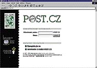 Hlavní stránka webovského e-mailu na adrese www.post.cz s přihlašovacími políčky