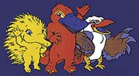 Maskoti letních olympijských her v Sydney ježura Millie, ptakopysk Syd a ledňáček Olly