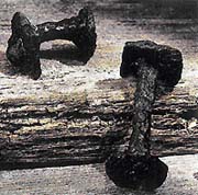 V arktické části Kanady byly nalezeny železné hřeby zatlučené do dubového trámu, který pochází z vikinské lodi