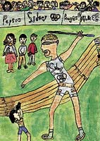 Nejčastěji jste malovali Tomáše Dvořáka. Také obrázek od Lenky Růžkové z Pelhřimova jsme mu předali těsně před jeho odletem do Sydney 