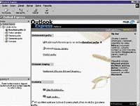 Vstupní strana poštovního klienta Outlook Express