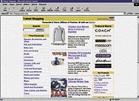 Stránka na centrále Yahoo! věnovaná virtuálním obchodům - Yahoo! Shopping 