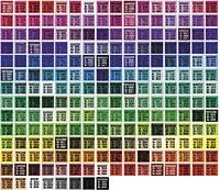 Náhledová tabulka web safe barev