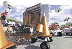 Ekologická havárie - silniční roboty by měly zvládat i takto náročné úkoly