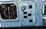 Panel ovládání nouzových manévrů raketoplánu Challenger - přepínač je v poloze ATO