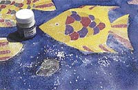 Vlhký povrch obrázku posypte solí a nechte zaschnout. Sůl na látce vytvoří zajímavou strukturu