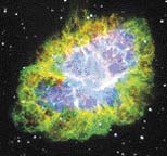 Krabí mlhovina je pozůstatkem po supernově z r. 1054