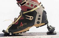 Skialpinistické boty jsou oproti klasickým sjezdovým botám nižší, více ohebné a jejich podrážka se podobá podrážce turistických bot