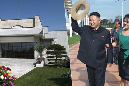 How Dictator Kim Lives Luxury Villa Ornamental Garden White Statues And Black Sedan