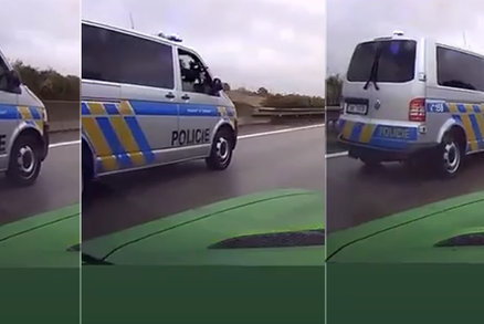 Řidič chtěl na dálnici podjet policisty v konvoji: Jeden z nich vytáhl z okýnka zbraň! Kolegové se incidentem zabývají
