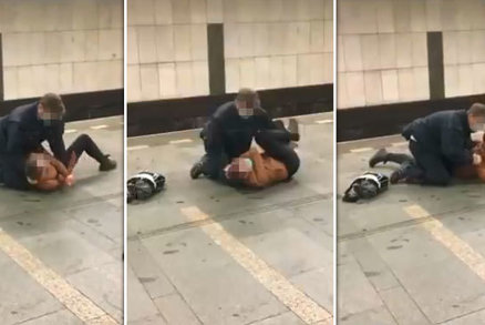 „Pusťte mě!“ Revizor v metru klečel na ležící ženě, neměla jízdenku