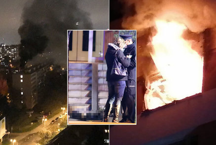 V Praze 4 hořel byt: Jednomu muži se zastavilo srdce, zasahovalo 8 jednotek hasičů