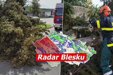 Vítr v Česku může dosáhnout síly orkánu, hasiči už odklízeli stromy. Sledujte radar Blesku