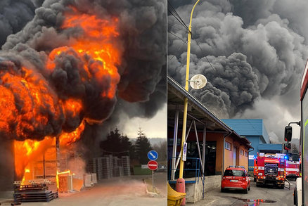 Ohromný požár v Chrastavě u Liberce: Hasiči zastavili šíření, vznikla škoda asi 100 milionů