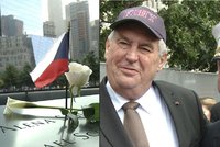 Zeman uctil památku obětí z 11. září a vžil se do kůže požárníka
