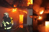 Masivní požár na Strakonicku: Oheň zasáhl tři střechy domů