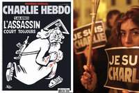 Rok od útoků na Charlie Hebdo: Krvavý „Bůh terorista“ provokuje na obálce