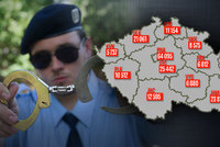 Mapa kriminality v Česku: Nejvíce se vraždí na jižní Moravě