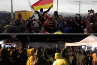Rozvášnění uprchlíci volali „Mama Merkel“. „Zchladil“ je prudký liják