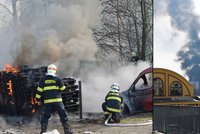 Obří požár skladu v Plzni: Dým byl vidět na kilometry daleko