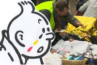 Brusel truchlí: Symbolem útoků se stal plačící Tintin