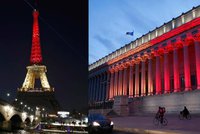 Svět se halí do barev Belgie: Červená, žlutá a černá je Eiffelovka i Braniborská brána