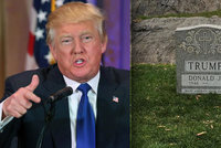 Vrať se do hrobu, Trumpe! V Central Parku se objevil náhrobek prezidentského kandidáta