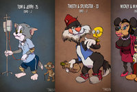 Tom & Jerry a Mickey Mouse jako důchodci: Kdyby animované postavičky zestárly