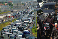 Indonéské dálnice trápí 35hodinové zácpy: Kvůli vedru zemřelo už 13 lidí!