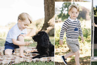 Nové narozeninové fotky prince George (3): O zmrzlinu se dělil se psem a balancoval na houpačce