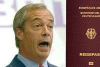 Fanoušek brexitu chce německý pas? Farage čekal ve frontě u německé ambasády