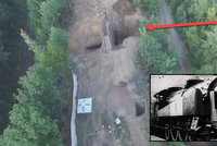 Dron natočil údajný vchod k nacistickému vlaku plného zlata, kopáči ho dále hledají