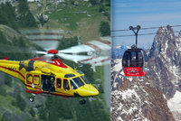 Lanovka na Mont Blanc uvěznila 60 lidí přes noc. Vrtulníky je nestihly zachránit