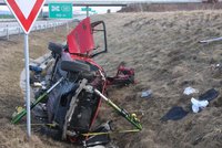Smrtící nehoda na D1: Auto skončilo ve škarpě, spolujezdec zahynul