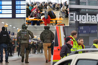 Muž na nádraží v Düsseldorfu útočil sekyrou na lidi, pět jich zranil. Komplic při útěku skočil z mostu