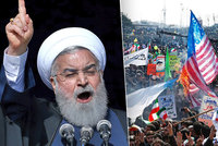 Lidé v ulicích pálí vlajky USA a Izraele. Írán slaví výročí revoluce, chystá novou?