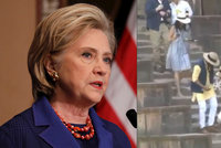 Clintonová uklouzla na schodech paláce a nešikovně spadla. Odnesla to ruka