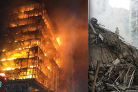 Po ohnivém pekle se mrakodrap s 26 patry zhroutil. Zřejmě kvůli výbuchu plynu