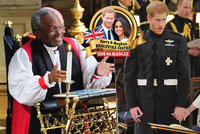 Smích i rozpačité pohledy: Svatbu Harryho a Meghan "uloupil" černošský kněz