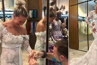 Slavná sportovkyně zkoušela u Matragi z legrace svatební šaty: Přítel ji rovnou požádal o ruku!