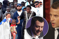 Itálie bere migranty jen z vlastních lodí. Macron se kvůli tomu tvrdě hádá se Salvinim