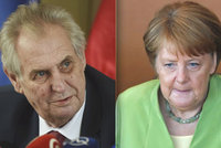 Merkelová strhala odsun Němců a navezla se i do Beneše. Zeman „hluboce nesouhlasí“