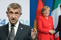 Babiš za Merkelovou na summit o migrantech nakonec nepojede. Rozlícený Ital ano