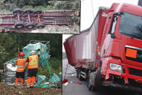 Český kamioňák se vyboural v Anglii: Z nákladu mu vytekly tisíce litrů hořlaviny