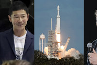 Prvním turistou na cestě k Měsíci bude japonský miliardář. Na Muskově raketě