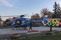 V Nymburce se srazili popeláři a cyklistka. Žena je v kritickém stavu, vrtulník ji musel přepravit do nemocnice v Praze