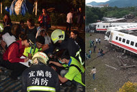 Vlakové neštěstí na Tchaj-wanu: Nehoda si vyžádala 17 obětí, 126 lidí je zraněno