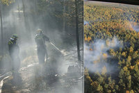 U Rajnochovic na Kroměřížsku hoří les: Hasiči se obávají silného větru
