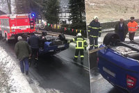Dobrovolní hasiči ze severu Čech rozesmáli internet: Havarované auto „dodělali“ bizarním odtahem